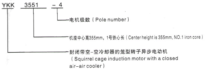 YKK系列(H355-1000)高压YR4001-4三相异步电机西安泰富西玛电机型号说明